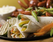 fajitas on iron cooking plate